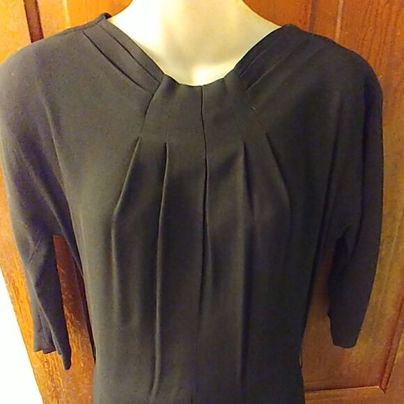 Vintage 50s 60s R&K Originals Black Crepe Dress - Picture 4 of 8